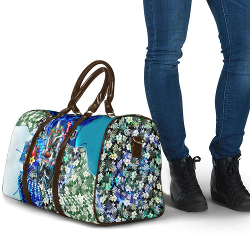 Personalized Port Adelaide Football Power Travel Bag Tropical Hibiscus Flowers - Pacific Fusion Style