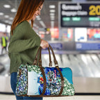 Personalized Port Adelaide Football Power Travel Bag Tropical Hibiscus Flowers - Pacific Fusion Style