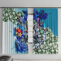 Personalized Port Adelaide Football Power Window Curtain Tropical Hibiscus Flowers - Pacific Fusion Style