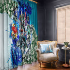Personalized Port Adelaide Football Power Window Curtain Tropical Hibiscus Flowers - Pacific Fusion Style