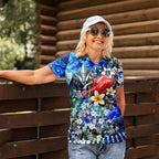 Personalized Port Adelaide Football Power Women Polo Shirt Tropical Hibiscus Flowers - Pacific Fusion Style