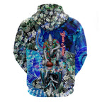 Personalized Port Adelaide Football Power Zip Hoodie Tropical Hibiscus Flowers - Pacific Fusion Style