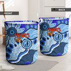 Australia Aboriginal Fathers Day Laundry Basket Indigenous Dot Art Pattern - Parent Child