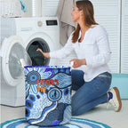 Australia Aboriginal Fathers Day Laundry Basket Indigenous Dot Art Pattern - Parent Child