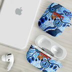 Australia Aboriginal Fathers Day AirPods Case Indigenous Dot Art Pattern - Parent Child