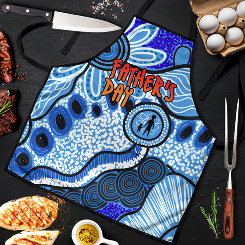 Australia Aboriginal Fathers Day Apron Indigenous Dot Art Pattern - Parent Child