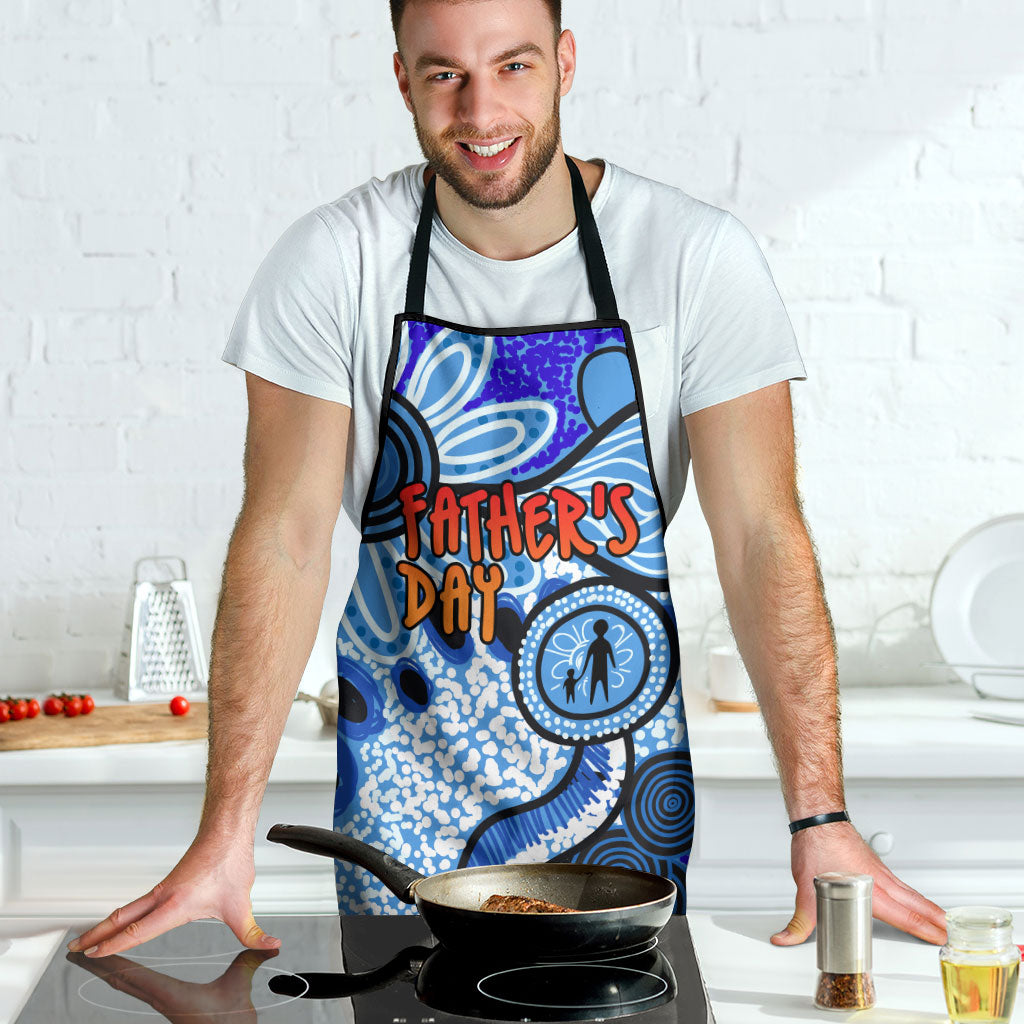 Australia Aboriginal Fathers Day Apron Indigenous Dot Art Pattern - Parent Child