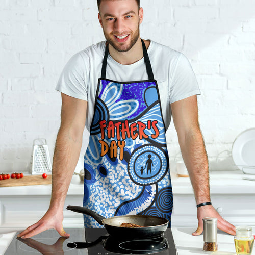 Australia Aboriginal Fathers Day Apron Indigenous Dot Art Pattern - Parent Child