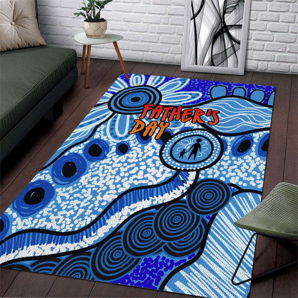 Australia Aboriginal Fathers Day Area Rug Indigenous Dot Art Pattern - Parent Child