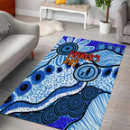 Australia Aboriginal Fathers Day Area Rug Indigenous Dot Art Pattern - Parent Child