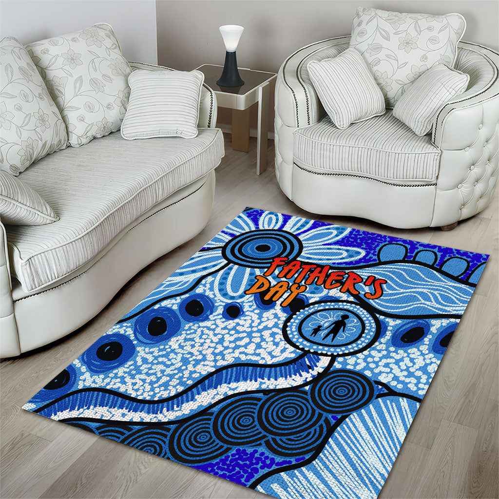 Australia Aboriginal Fathers Day Area Rug Indigenous Dot Art Pattern - Parent Child