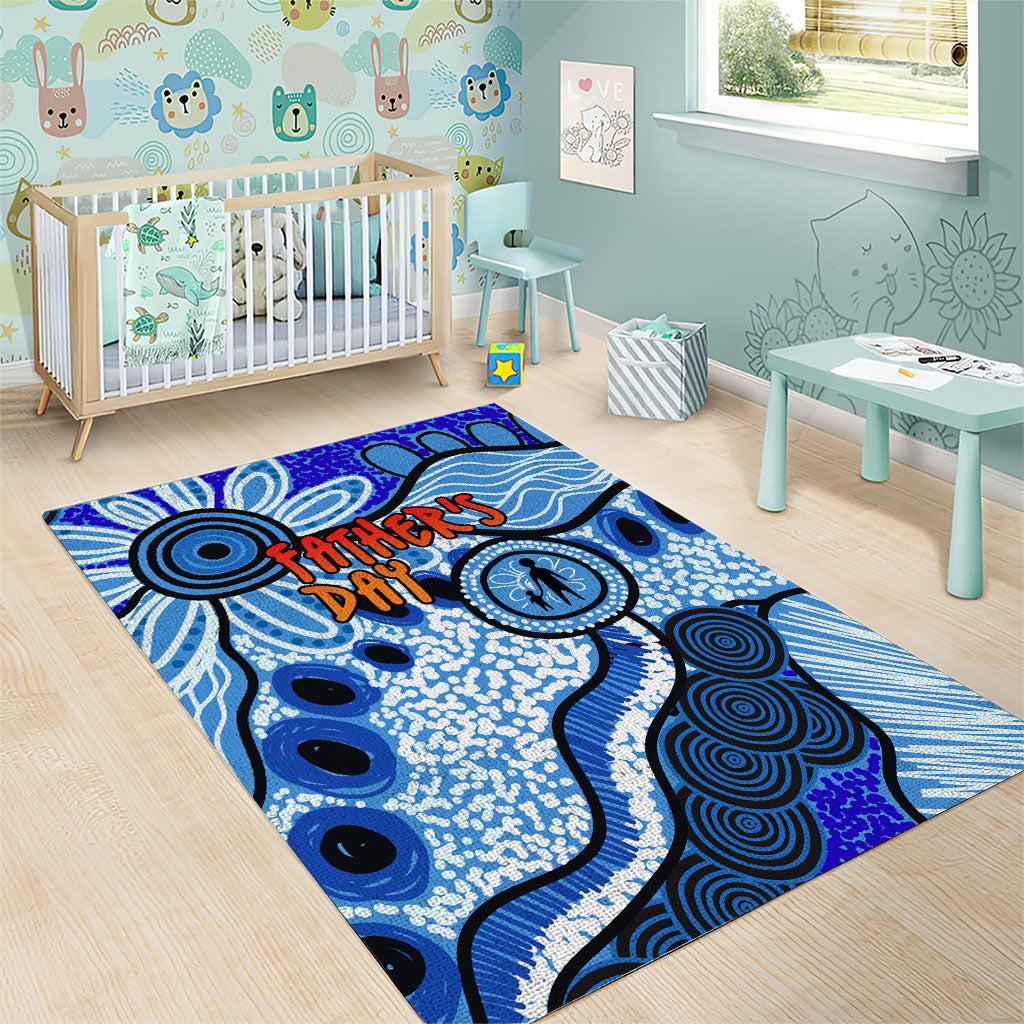 Australia Aboriginal Fathers Day Area Rug Indigenous Dot Art Pattern - Parent Child