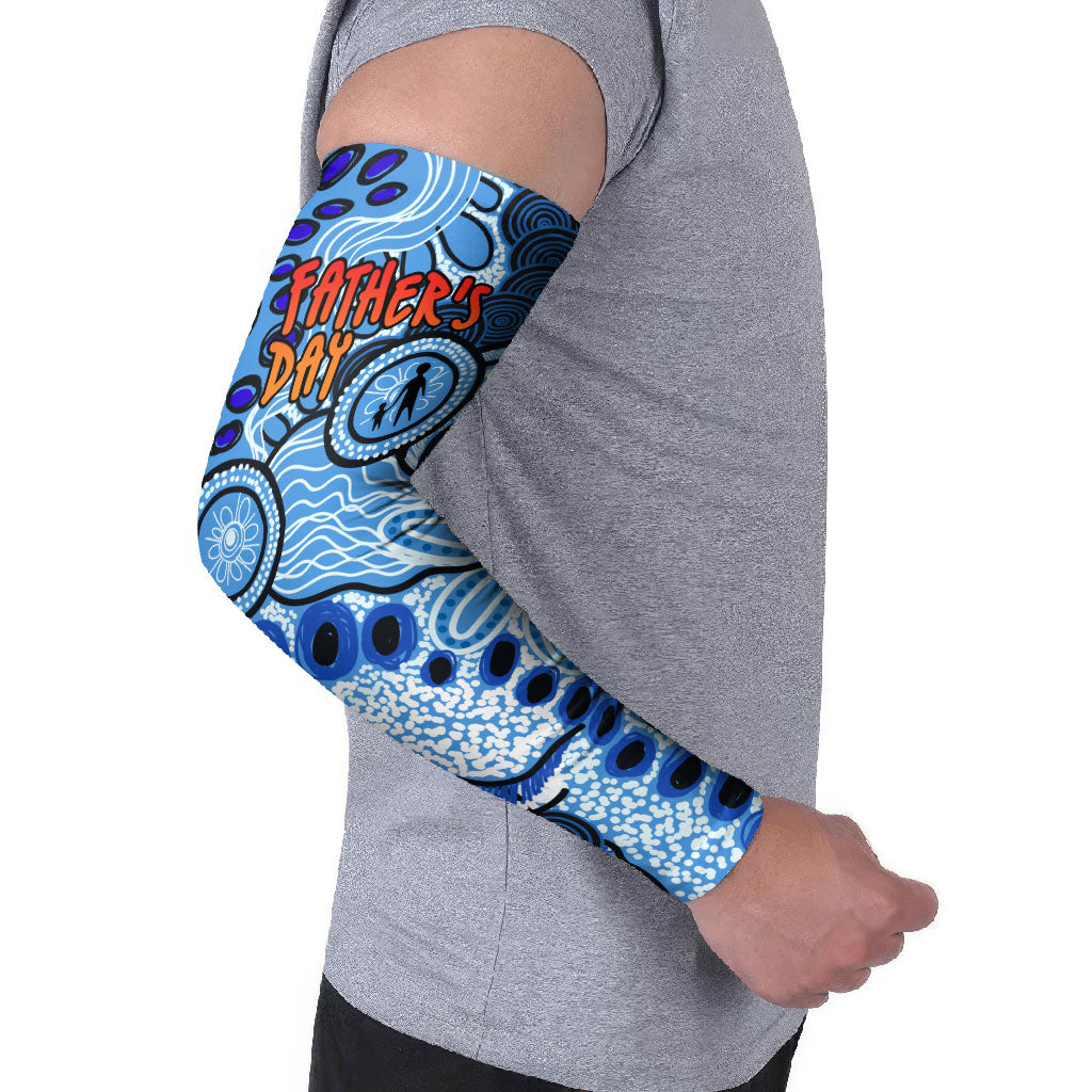 Australia Aboriginal Fathers Day Arm Sleeves Indigenous Dot Art Pattern - Parent Child