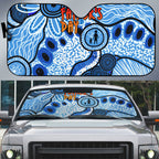 Australia Aboriginal Fathers Day Auto Sun Shade Indigenous Dot Art Pattern - Parent Child