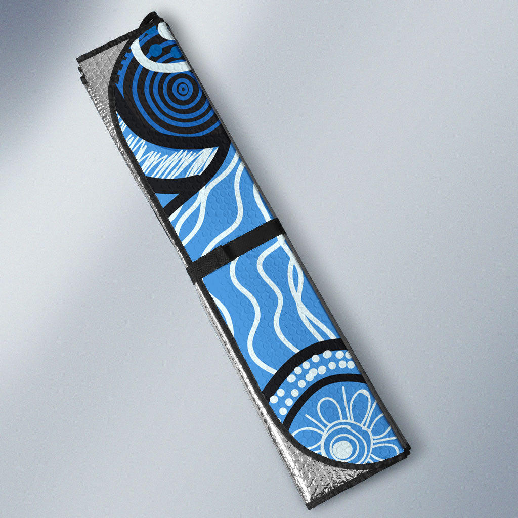 Australia Aboriginal Fathers Day Auto Sun Shade Indigenous Dot Art Pattern - Parent Child