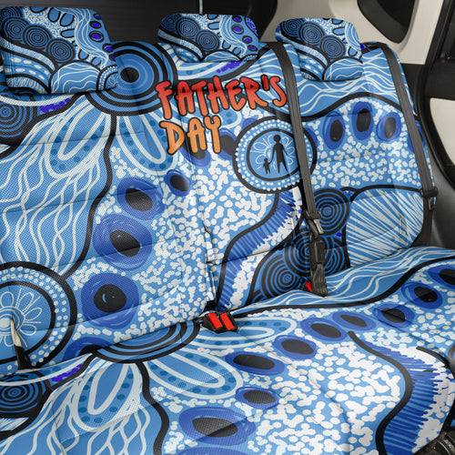 Australia Aboriginal Fathers Day Back Car Seat Cover Indigenous Dot Art Pattern - Parent Child