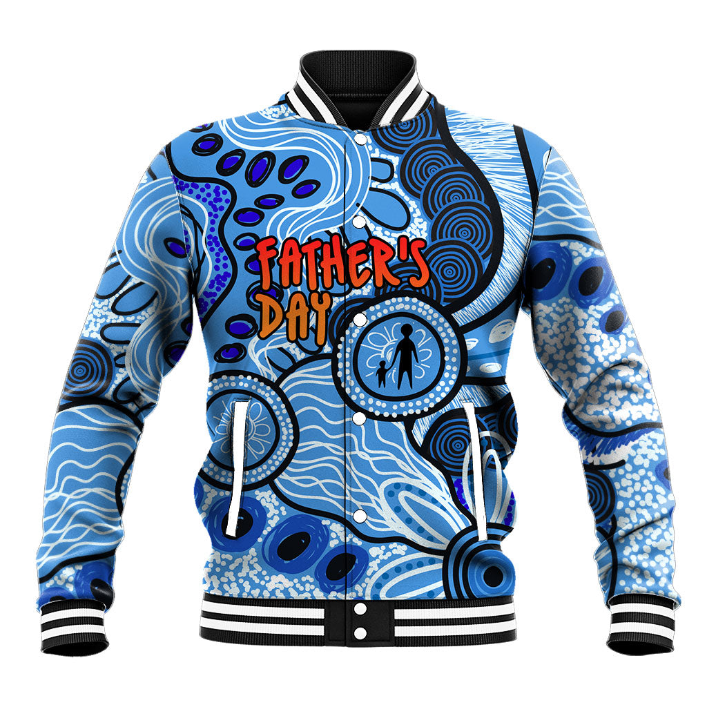Australia Aboriginal Fathers Day Baseball Jacket Indigenous Dot Art Pattern - Parent Child