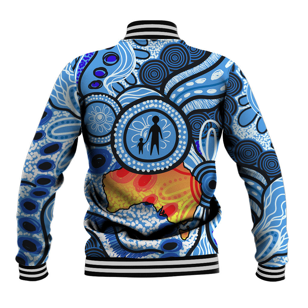 Australia Aboriginal Fathers Day Baseball Jacket Indigenous Dot Art Pattern - Parent Child