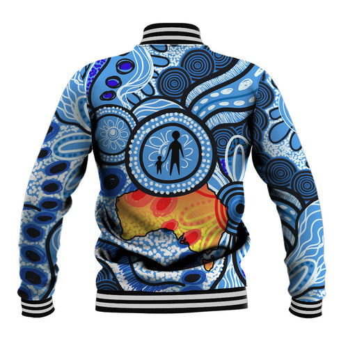 Australia Aboriginal Fathers Day Baseball Jacket Indigenous Dot Art Pattern - Parent Child