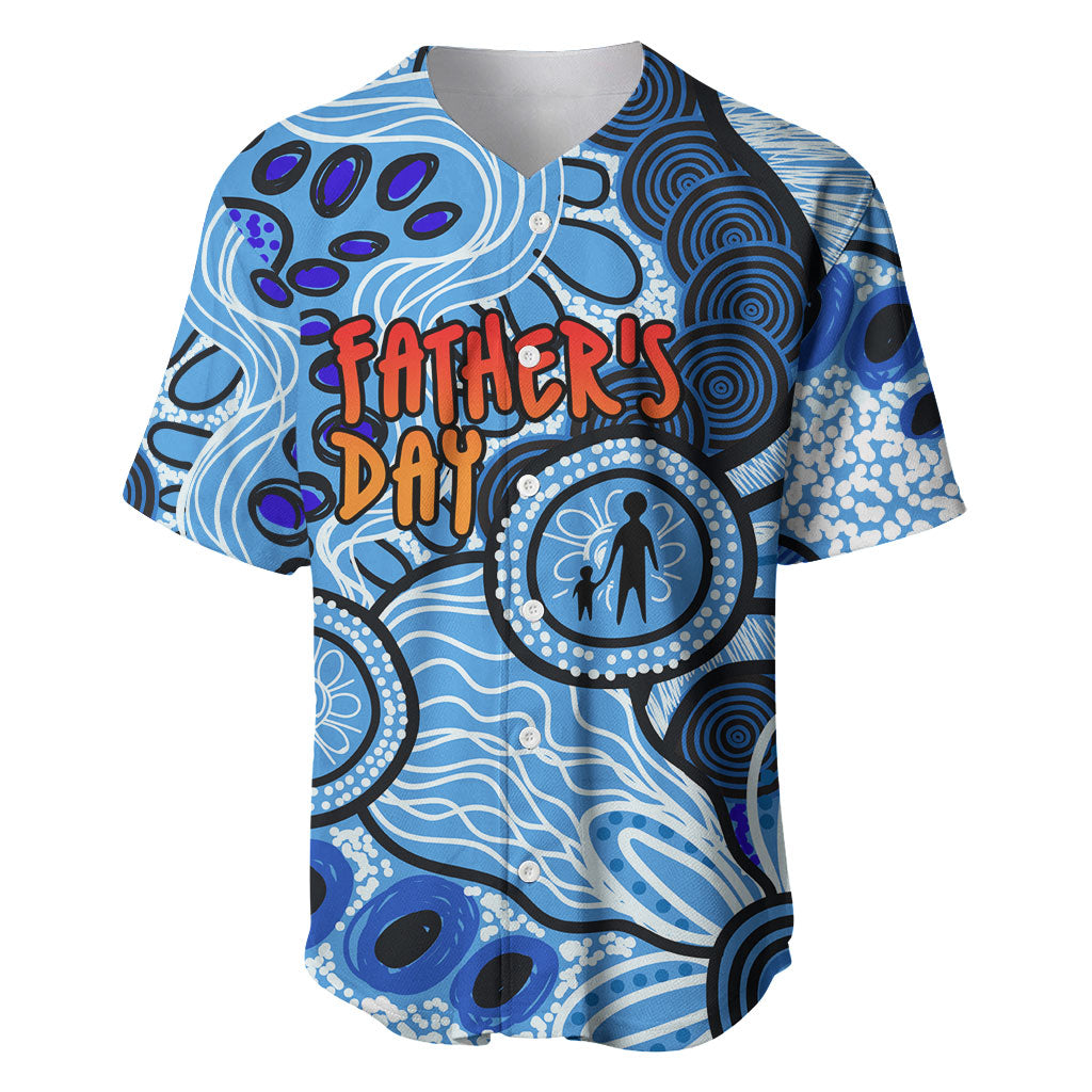 Australia Aboriginal Fathers Day Baseball Jersey Indigenous Dot Art Pattern - Parent Child