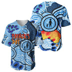 Australia Aboriginal Fathers Day Baseball Jersey Indigenous Dot Art Pattern - Parent Child