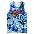 Australia Aboriginal Fathers Day Basketball Jersey Indigenous Dot Art Pattern - Parent Child