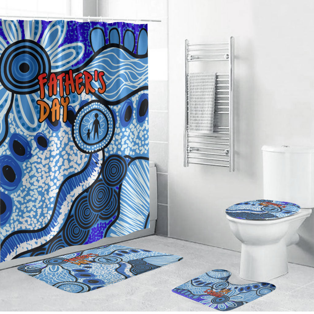 Australia Aboriginal Fathers Day Bathroom Set Indigenous Dot Art Pattern - Parent Child