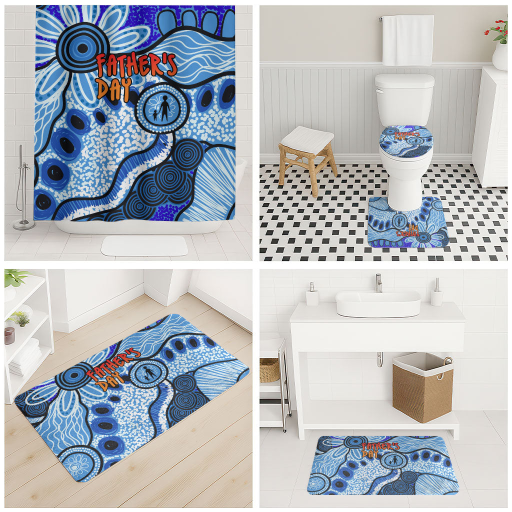 Australia Aboriginal Fathers Day Bathroom Set Indigenous Dot Art Pattern - Parent Child