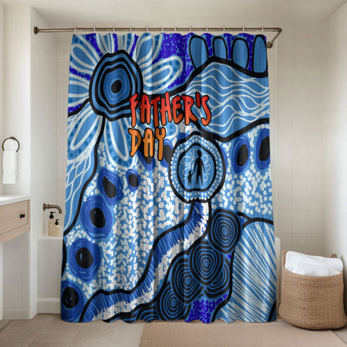 Australia Aboriginal Fathers Day Bathroom Set Indigenous Dot Art Pattern - Parent Child