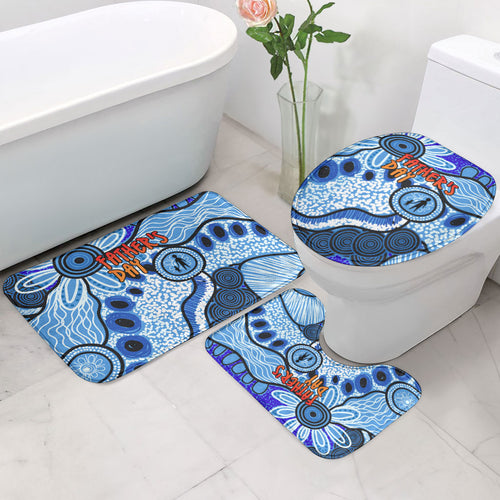 Australia Aboriginal Fathers Day Bathroom Set Indigenous Dot Art Pattern - Parent Child