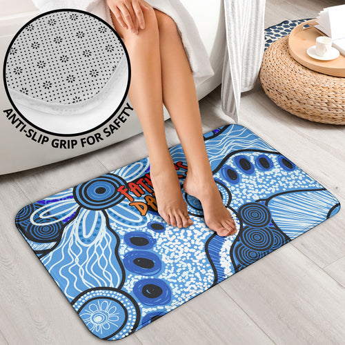 Australia Aboriginal Fathers Day Bathroom Set Indigenous Dot Art Pattern - Parent Child