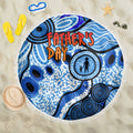 Australia Aboriginal Fathers Day Beach Blanket Indigenous Dot Art Pattern - Parent Child