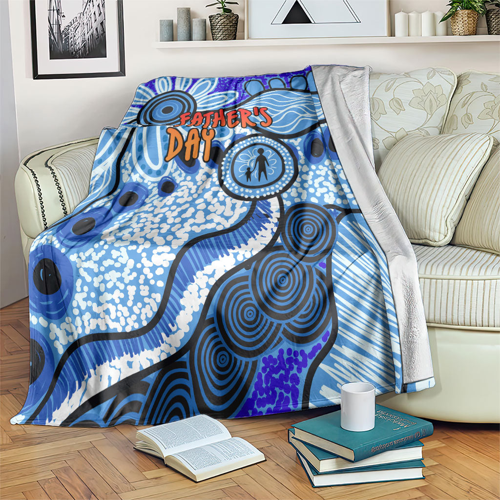 Australia Aboriginal Fathers Day Blanket Indigenous Dot Art Pattern - Parent Child