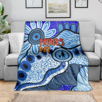 Australia Aboriginal Fathers Day Blanket Indigenous Dot Art Pattern - Parent Child