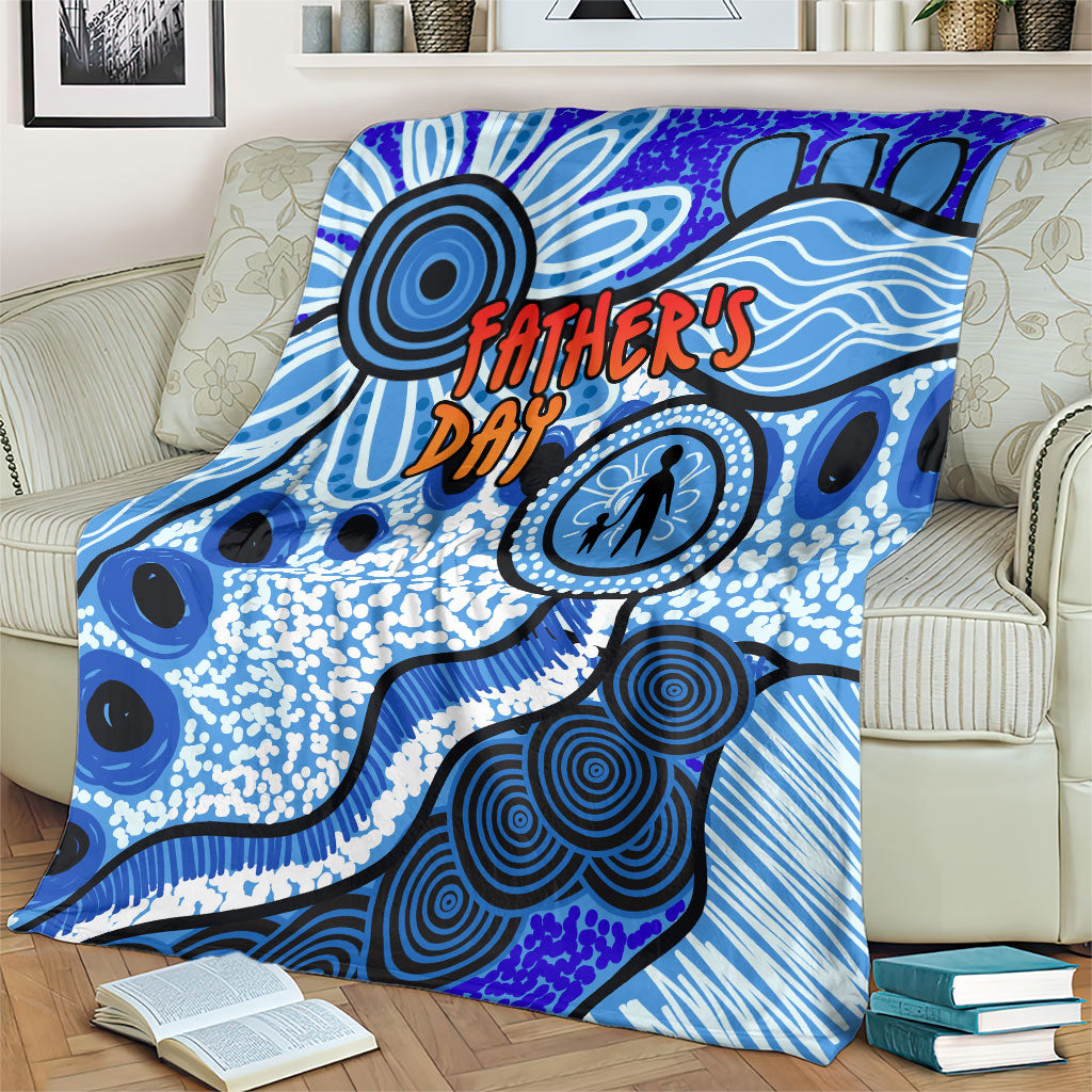 Australia Aboriginal Fathers Day Blanket Indigenous Dot Art Pattern - Parent Child