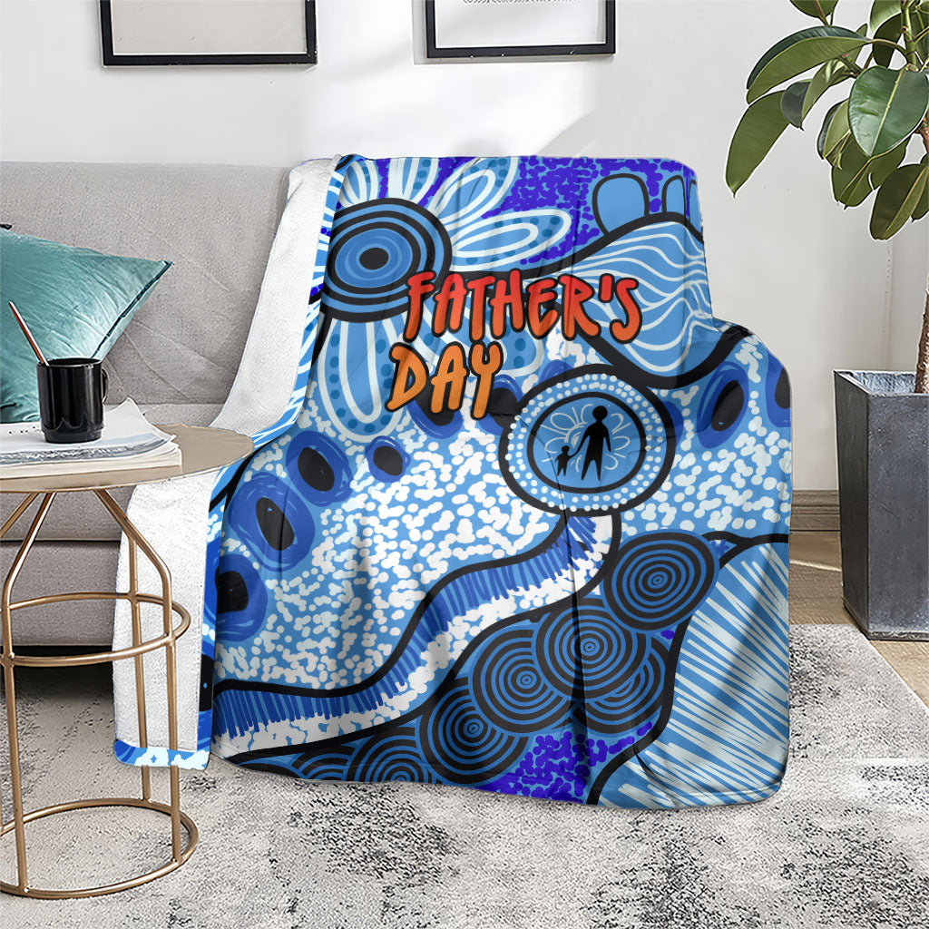 Australia Aboriginal Fathers Day Blanket Indigenous Dot Art Pattern - Parent Child