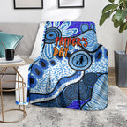 Australia Aboriginal Fathers Day Blanket Indigenous Dot Art Pattern - Parent Child
