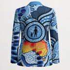 Australia Aboriginal Fathers Day Blazer Indigenous Dot Art Pattern - Parent Child