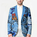 Australia Aboriginal Fathers Day Blazer Indigenous Dot Art Pattern - Parent Child