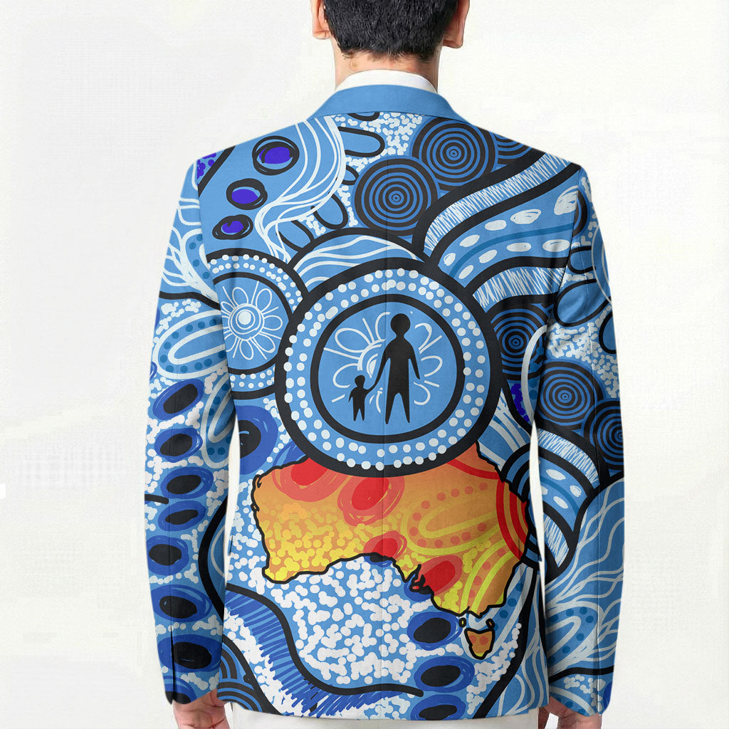 Australia Aboriginal Fathers Day Blazer Indigenous Dot Art Pattern - Parent Child