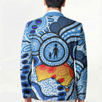 Australia Aboriginal Fathers Day Blazer Indigenous Dot Art Pattern - Parent Child
