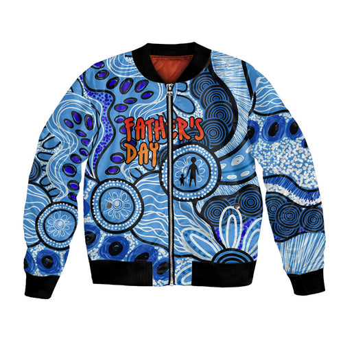Australia Aboriginal Fathers Day Bomber Jacket Indigenous Dot Art Pattern - Parent Child