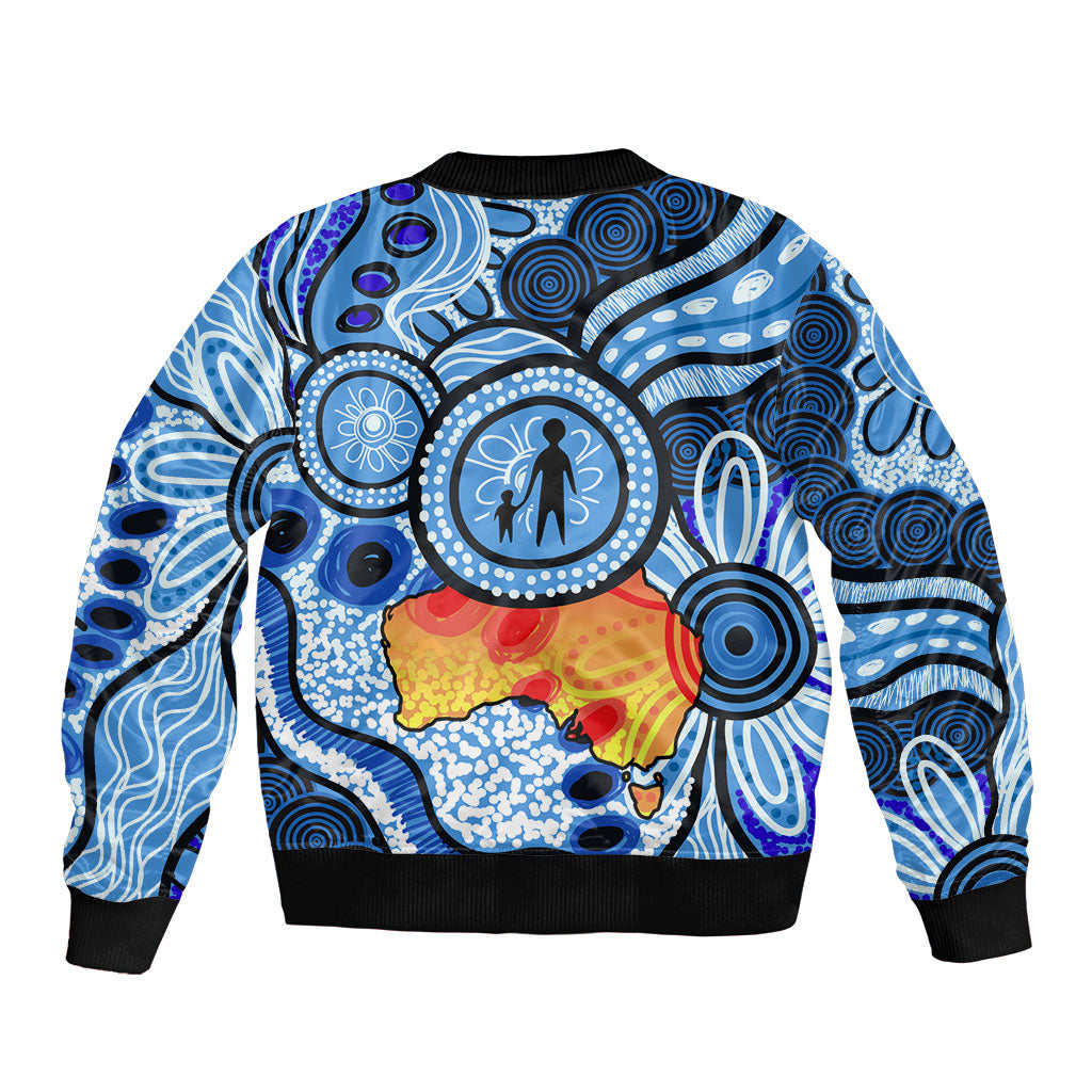 Australia Aboriginal Fathers Day Bomber Jacket Indigenous Dot Art Pattern - Parent Child