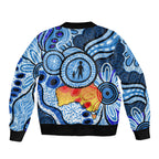 Australia Aboriginal Fathers Day Bomber Jacket Indigenous Dot Art Pattern - Parent Child