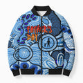 Australia Aboriginal Fathers Day Bomber Puffer Jacket Indigenous Dot Art Pattern - Parent Child