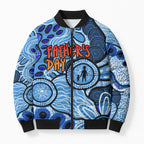 Australia Aboriginal Fathers Day Bomber Puffer Jacket Indigenous Dot Art Pattern - Parent Child