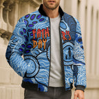 Australia Aboriginal Fathers Day Bomber Puffer Jacket Indigenous Dot Art Pattern - Parent Child