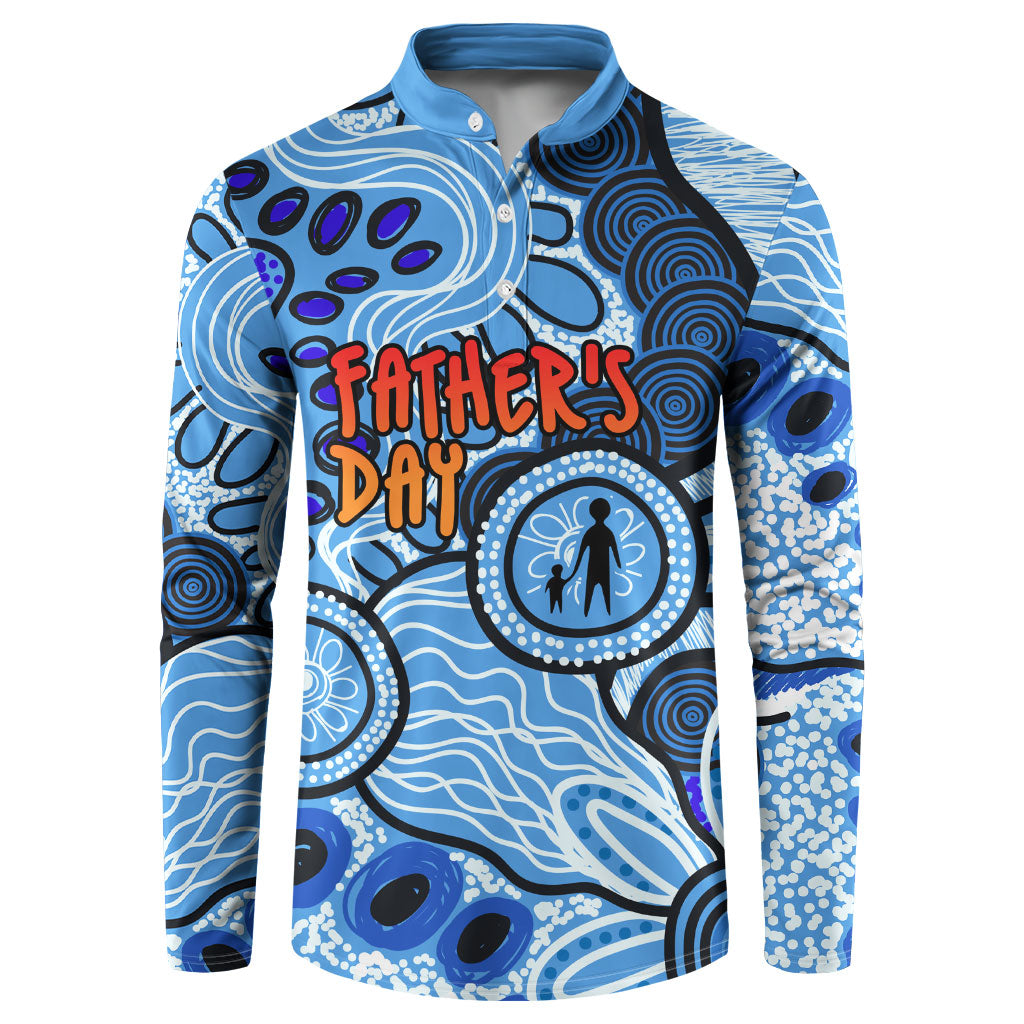 Australia Aboriginal Fathers Day Button Sweatshirt Indigenous Dot Art Pattern - Parent Child