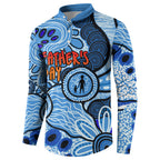 Australia Aboriginal Fathers Day Button Sweatshirt Indigenous Dot Art Pattern - Parent Child