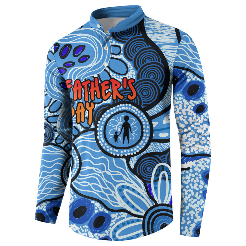 Australia Aboriginal Fathers Day Button Sweatshirt Indigenous Dot Art Pattern - Parent Child